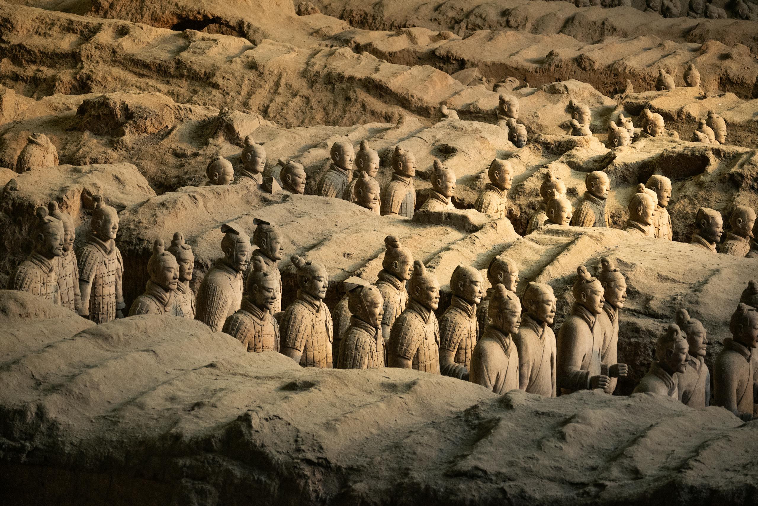 Terracotta Army statues in Xian China showcasing ancient artistry