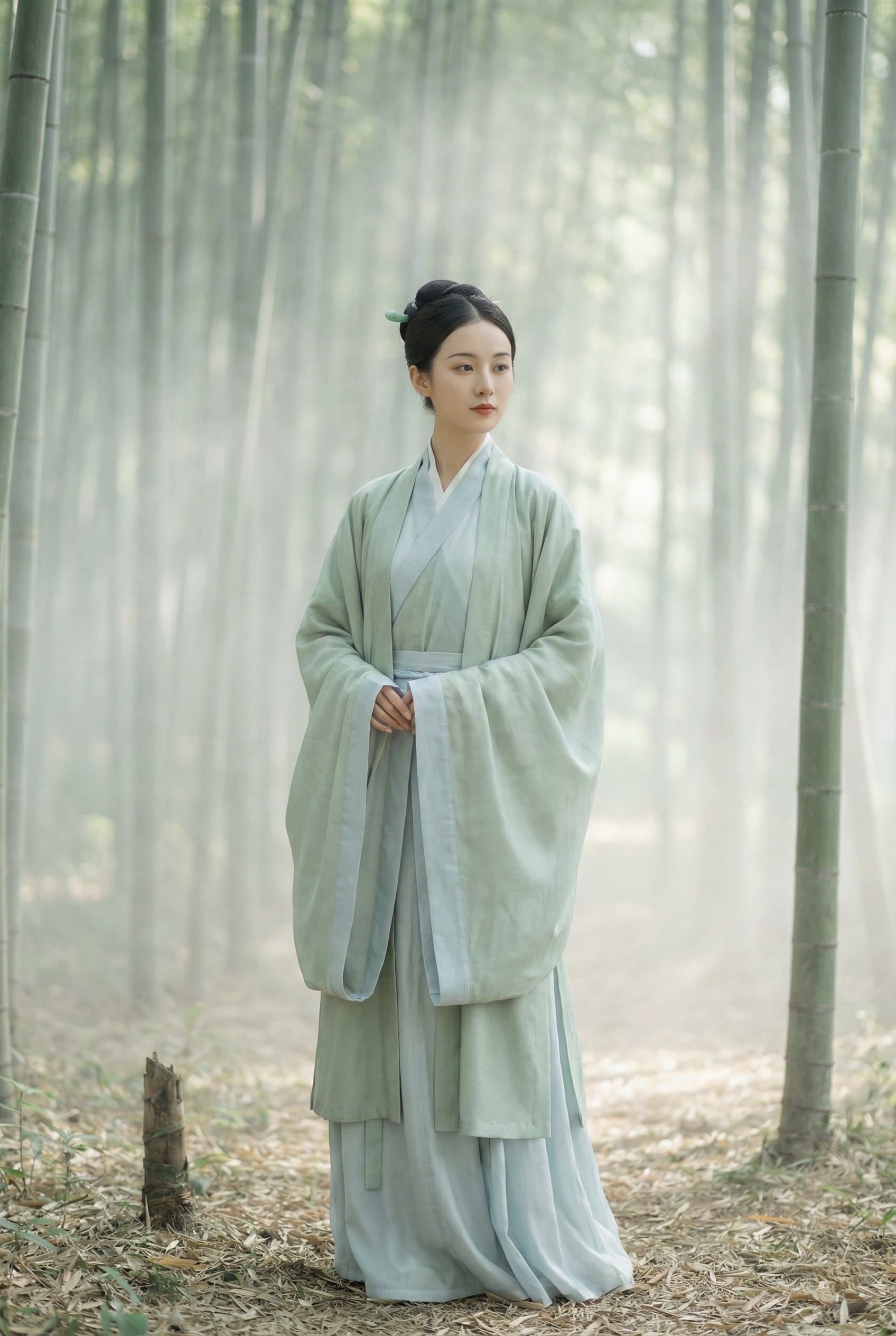 Song dynasty beizi with muted pastels