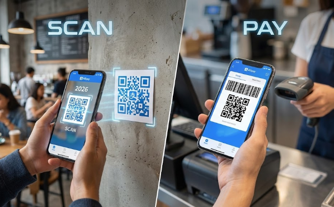 Difference between scanning and being scanned in Alipay 2026.