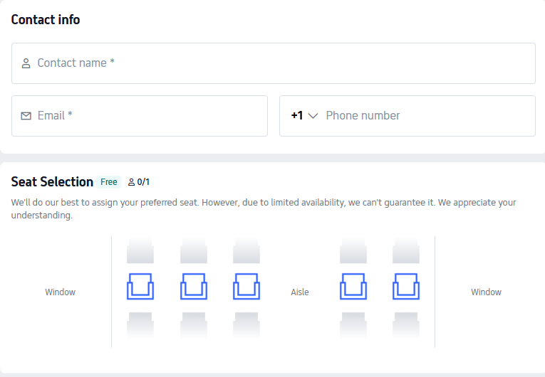 Selecting Window vs Aisle seats for China high-speed train second class cabin.
