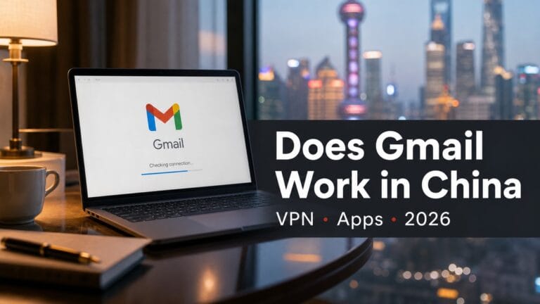 Does Gmail Work in China (2026)? Not Without a VPN — Setup Before You Land