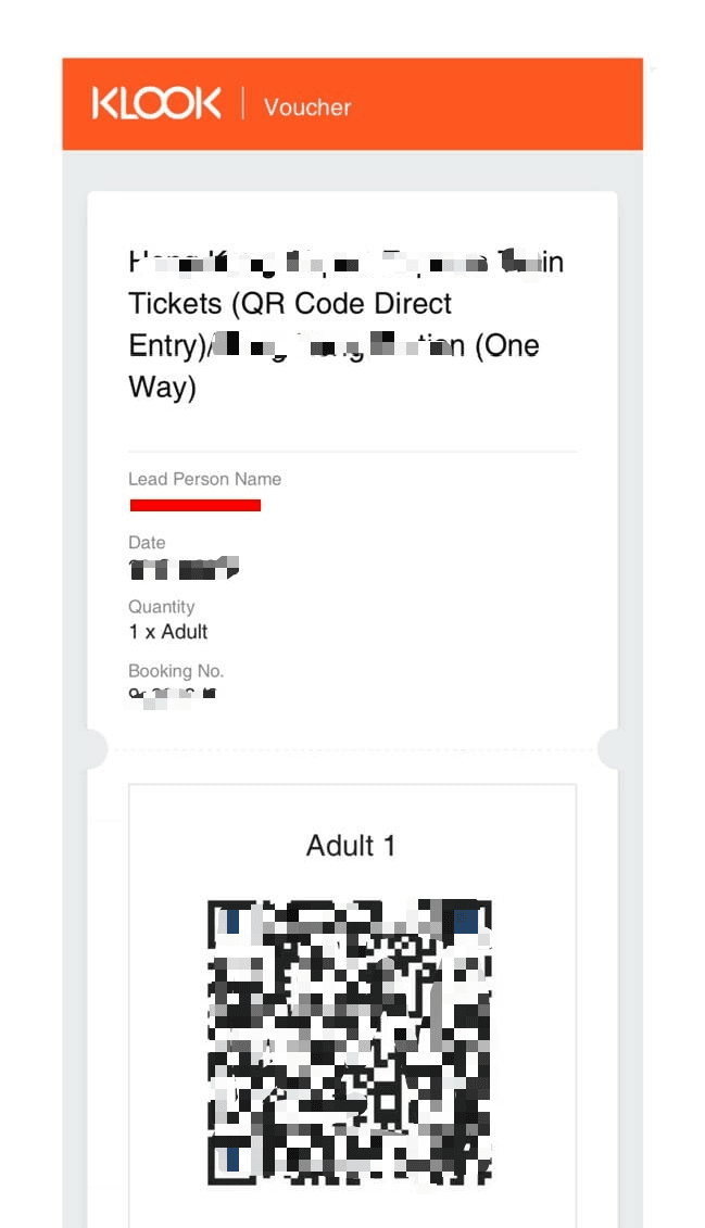Klook mobile voucher for a China attraction showing QR code and visitor instructions