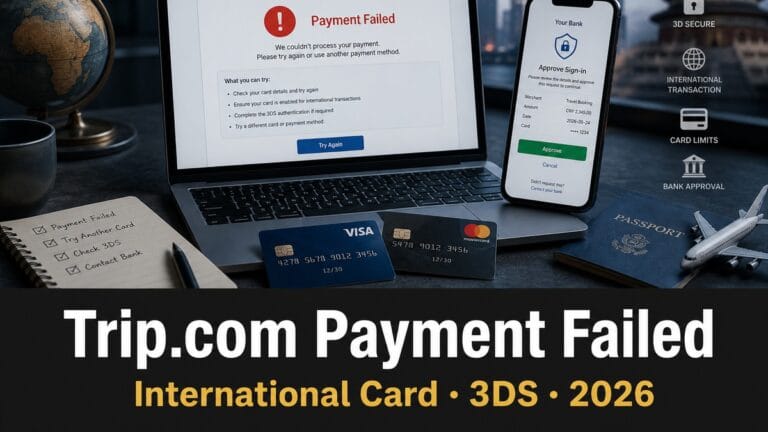 Trip.com Payment Failed With International Card (2026): 3DS & Fix Steps